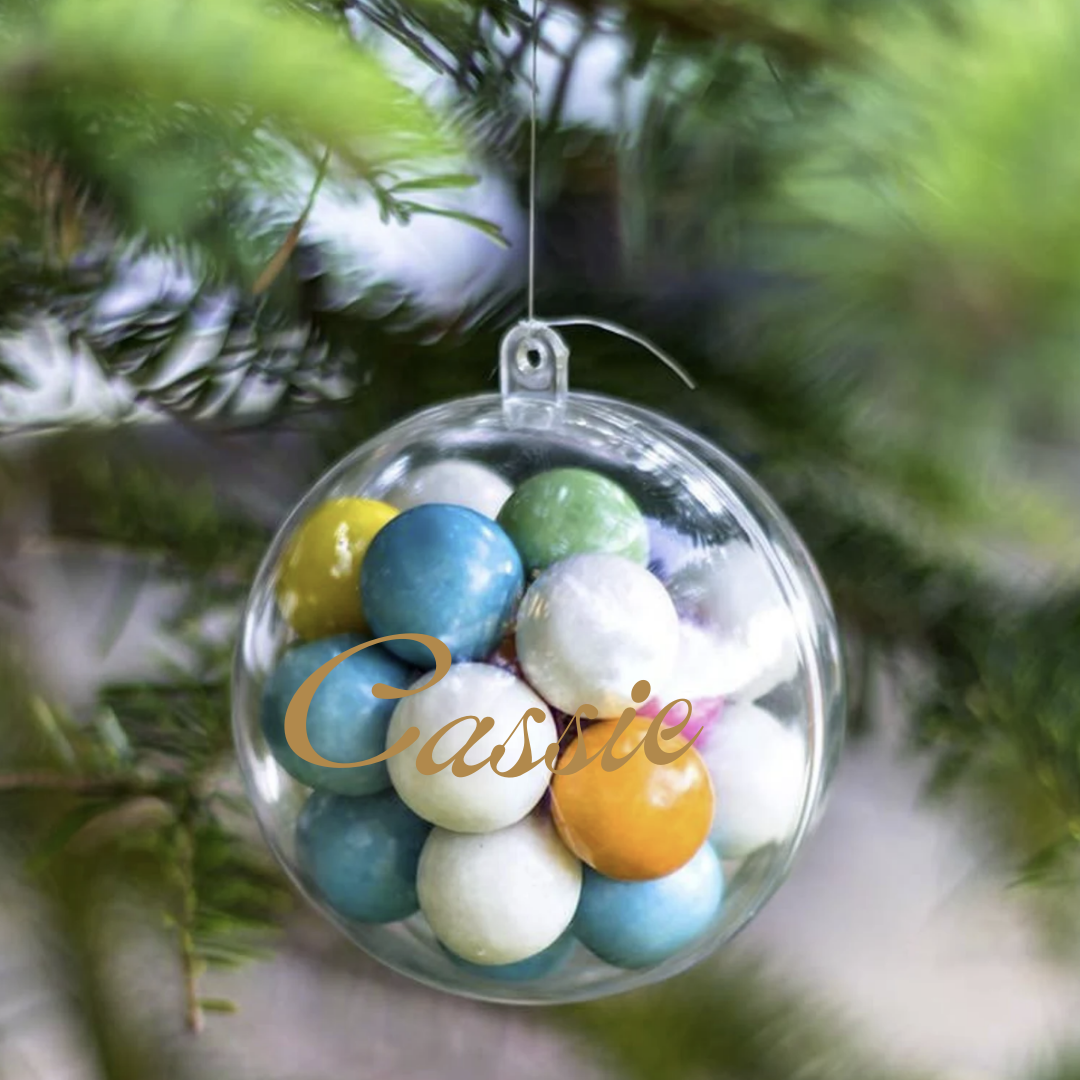 Personalised Fillable Christmas Baubles (8cm) – Set of 5