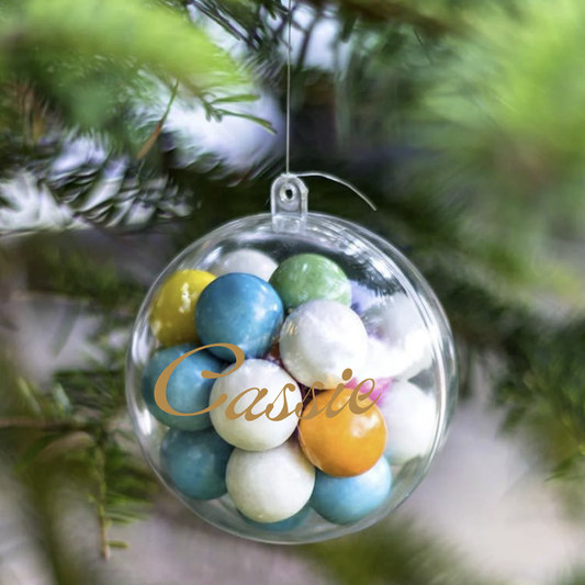 Personalised Fillable Christmas Baubles (8cm) – Set of 5